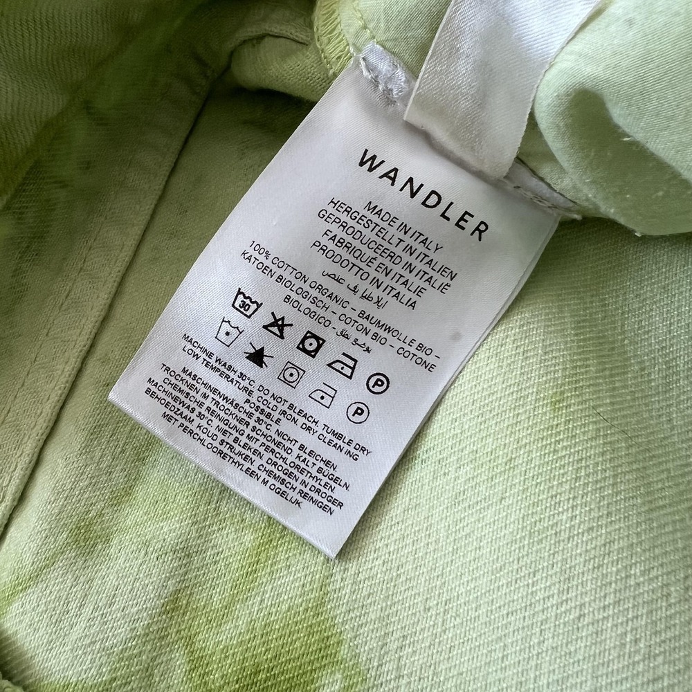 Wandler Magnolia Wide Leg Jeans Womens 31 Green High Rise Made Italy Tie Dye - Picture 9 of 16